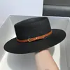 Chapéu de Palha de Aba Larga com Proteção Solar, Topo Plano para Mulheres, Tendência de Verão, Estilo Francês Retrô Simples para Viagem, Praia, Chapéu de Sol