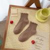 Calcetines cortos con orejas de madera para mujer, de algodón fino, de verano, con encaje, para primavera y otoño, japoneses, de colores lisos.