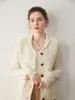 Nuevo cárdigan de punto de cachemira para mujer de color puro para otoño e invierno, grueso, color verde, con cuello de fruta, de un solo botón, holgado, entallado, prenda exterior, top
