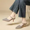 Elegantes zapatos de mujer con punta fina y pedrería para uso en exteriores, zapatos de tacón alto de lujo ligero de alta gama con puntera de malla y tacón fino, zapatos de vestir de moda para mujer