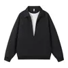 Sudadera ACU para hombre, diseño jacquard de dos piezas falsas, media botonadura, para hombre, otoño e invierno 2026, cuello camisero estilo americano polo para hombre