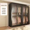 Guarda-Roupa Simples para Quarto, Uso Doméstico, Moradia Alugada, Armário de Armazenamento de Metal de Aço Carbono Resistente e Durável, Montado para Apartamentos Pequenos