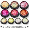Polvo brillante de alto destello con diamantes Lentejuelas PET ultrafinas Set mixto de 1+2+3 mm para arte de uñas Polvo láser degradado