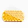 Bandeja de Silicona para Hielo tipo Panal de Abeja de 37 Compartimentos con Tapa, Molde Casero para Cubitos de Hielo Doméstico, Caja de Hielo Apilable, Fabricador de Bolas de Hielo