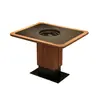 Mesa de hot pot estilo Sanchushan, mesa de barbacoa, mesa y sillas para hot pot y barbacoa con piedra de fuego sin humo, asientos tipo cabina hechos a medida para restaurantes comerciales
