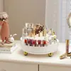 Caixa de Armazenamento de Cosméticos de Plástico, Organizador de Mesa de Grande Capacidade, Rack Integrado de Armazenamento de Luxo, Bandeja de Armazenamento Simples Extra Grande