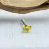 Brincos de Tarraxa Coração com Zircônia em Liga de Titânio Astmf-136 Espessura 0.8mm Titânio G23 Rosca Interna Cabeça de Joia com Tarraxa de Zircônia