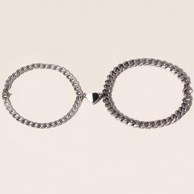 修4黑白桃不锈钢手链