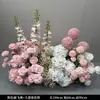 Arranjos florais prontos com tema rosa para casamento, flores para o corredor, decorações para o salão de casamento, arranjos florais de chão, decorações com flores de seda, arte floral para casamento