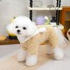 Ropa para Perro con Hebilla de Tracción Abrigo de Algodón de Invierno Cachorro Teddy Exterior Paseo de Perro Cálido Terciopelo Japonés y Coreano Perro Pequeño Cuatro Patas
