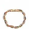 Pulseira com Zircônia Cúbica Colorida Brilhante Envolvida no Fecho, Toque de Luxo Leve de Alta Qualidade, Acessório de Mão de Estilo Nicho