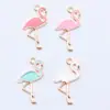 25,5x 13mm 1,1g joias diy liga acessórios gota de óleo multicolorido Flamingo pulseira pingente pingente pingente