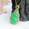 Colgante de Calcedonia Verde Natural Guan Yu Colgante de Collar de Calabaza de Ágata Fábrica Venta al por Mayor Transmisión en Vivo Dropshipping S3071905