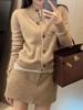 25 Outono e Inverno Novo Estilo Coreano Lã Pura Gola Redonda Macio Ceroso Suéter para o Trabalho Feminino Manga Longa Jaqueta Básica Cardigan de Tricô