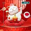 Gato de la Suerte Alimentado por Energía Solar con Función Automática de Saludo Sensible a la Luz, Decoración de Coche Gato de la Fortuna, Adorno Curativo para Aliviar el Estrés, Regalo para Ceremonia de Apertura