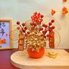 Decoração de Balde da Sorte de Caqui de Frutas Vermelhas para o Ano do Coelho, Decoração de Sala de Estar de Casamento Presente, Artigos de Casamento, Caqui Símbolo de Boa Sorte, Decoração Artificial
