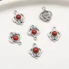 Prata Esterlina S925 Ruyi Turquesa Lápis Lazúli Ágata Vermelha do Sul Fecho Gancho Acessórios Pulseira Pingente Caractere da Fortuna Vintage