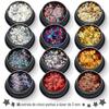 Alta flash diamante glitter rosa PET ultra-fino lantejoulas 3mm estrela de cinco pontas pêssego coração em forma de nail art gradiente laser em pó X4-12