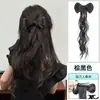 Peluca de comercio exterior europea y americana para mujer, cola de caballo alta, lazo, media cola de sirena, clip, cola de caballo rizada