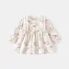 Falda de niña de una pieza Falda Cardigan Blusa Top Falda de Princesa Floral de una pieza Moda para niña Linda Primavera y Otoño