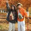 Serie Bloques de Color Bolso de Pecho Mochila de Doble Uso Nicho para Hombro o Cruzado Parejas Viajes al Aire Libre Mochila de Montañismo