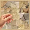 50 pegatinas vintage quemadas en inglés con marcas de fuego, materiales de diario estilo ins, decoración para funda de teléfono, pegatinas impermeables para bricolaje