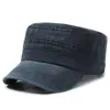 Gorra Plana de Tela Vaquera para Cuatro Estaciones Gorra Militar Retro Lavada Sombrero de Sol para Exteriores de Ocio para Hombres Hombres