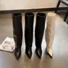 Botas de tacón alto estilo chica coreana picante para mujer, otoño e invierno, sexys botas de tacón de aguja con punta fina, botas altas hasta la rodilla adelgazantes