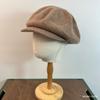 Boina de malha, chapéu de pintor com ondas grandes, chapéu de nuvem feminino de outono e inverno, chapéu octogonal de lã bege, chapéu para uso lateral