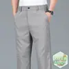 Pantalones Casuales de Lino de Alta Gama para Hombre 2025 Verano Nuevo Sueltos Rectos Negocios Delgados Pantalones de Hombre