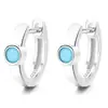 Pendientes redondos de piedra para mujer, verano, plata de ley 925, moda, redondos, turquesa, pendientes de moda, simples, combinan con todo, estilo ins, joyería para orejas