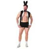 Nuevo Uniforme Set de Disfraz de Conejo para Hombre Europeo y Americano Halloween Cosplay Tentación Sexy Atuendo de Conejo para Escenario para Hombre
