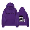 Sudadera con capucha casual de moda callejera con estampado de letras D de doble cara, estilo Anime Drift Ae86, para hombres y mujeres