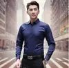 Camisa Blanca y Negra de Primavera para Hombre de Manga Larga Estilo Coreano Ajustada Juvenil Casual Camisa de Color Sólido Moderna y Guapa para Hombre