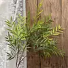 Pico de bambu de galho alto céu estrelado dente-de-leão verde escuro verde claro estilo floresta celebração de casamento decoração marcador de corredor arranjo de flores teto alto material de folha