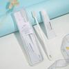 Conjunto de pasta de dentes de escova de dentes de briar macia portátil de viagem simples com caixa Pacote de viagem Combinação de caixa de negócios