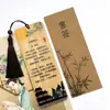 Marcadores de Bambú Estilo Chino, Poesía Antigua de Li Yu, Estudiantes de Primaria Aprendiendo Poesía Antigua, Etiquetas de Madera y Bambú, Etiquetas Colgantes Creativas, Material de Bambú