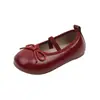Sapatos de couro infantis 2025 primavera e outono novos estilo coreano estilosos para meninas laço bebê versátil moda sapatos casuais