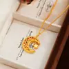 Estilo de Nicho de Gama Alta Inspirado en la Familia Zhou Cadena para Clavícula Tejedor de Sueños de Estrella y Luna de Oro de Arena Vietnamita con Colgante de Estrella y Luna Huecos, Adecuado para Regalo, Venta al por Mayor