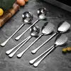Aço Inoxidável 304 1010 Colher de Servir Estendida, Colher de Sopa, Espátula Pequena, Escumadeira, Colher para Fondue, Colher Coadeira, Concha de Sopa, Escorredor de Sopa