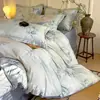 Conjunto de cama de quatro peças 100% algodão, algodão de fibra longa de Xinjiang, estampado digitalmente, capa de edredom estampada 100% algodão, lençol de cama e conjunto de cama