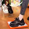 Mocasines Estilo Británico Otoño 2025 Nuevos Zapatos Planos de Cuero con Cordones, Plataforma Gruesa, Aumentadores de Altura, Moda Versátil para Mujer