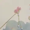 Grampo de Cabelo com Borla Floral Estilo Chinês para Mulheres, Acessório de Cabelo Hanfu de Nicho de Luxo de Alta Qualidade, Joia de Estilo Antigo, Grampo de Cabelo Versátil da Moda