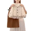 Traje de Algodón para Niñas Ropa de Invierno 2025 Nuevo Conjunto de Dos Piezas Estilo Bosque para Niños Chaqueta de Algodón Cálida con Forro de Felpa Pantalones de Pierna Ancha