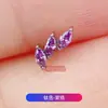 Brinco de liga de titânio F136 três olhos de cavalo oblíquos incrustados com zircônia 5A rosca interna prego de osso de ouvido prego de lábio joia de piercing de titânio G23