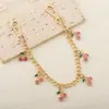 Venta Caliente de Amazon Moda Piedra de Cristal Diamante Tricolor Cereza Bolsas Joyería Colgante Adorno Cadena para Colgar Bolsas Simple Transfronterizo