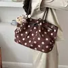 Ursinho Grande Capacidade Padrão Retrô Ombro Único Bolsa de Mão Outono Pingente Veludo Bolinhas Nova Sobrancelha Camurça 2026 Bolsa Moda