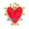 P04 L49B Accesorios para joyería DIY AMOR AMOR corazón circón rojo aceite goteando alas de cupido