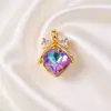 Colgantes de Cobre Chapado en Oro de 18 Quilates con Forma de Corazón en Varios Estilos, Artesanía de Microincrustación, Estilo Fresco y Dulce, Suministro de Accesorios para Joyería DIY