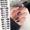 Uñas Postizas Ojo de Gato Pre-hechas Transfronterizas 30 Piezas Uñas Portátiles Uñas Almendra Cortas Color Nude Manicura Hecha a Mano Pegatinas para Uñas